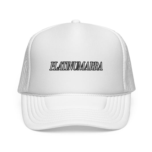 PLATINUMARRA Trucker Cap — Embroidered Retro Logo Mesh Hat